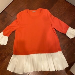 Cos orange and white shirt